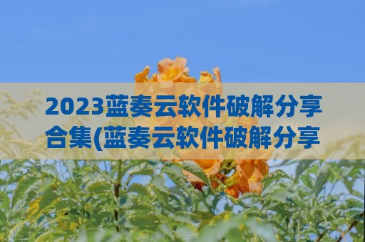 2023蓝奏云软件破解分享合集(蓝奏云软件破解分享更新)