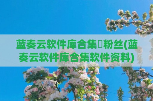 蓝奏云软件库合集劵粉丝(蓝奏云软件库合集软件资料)